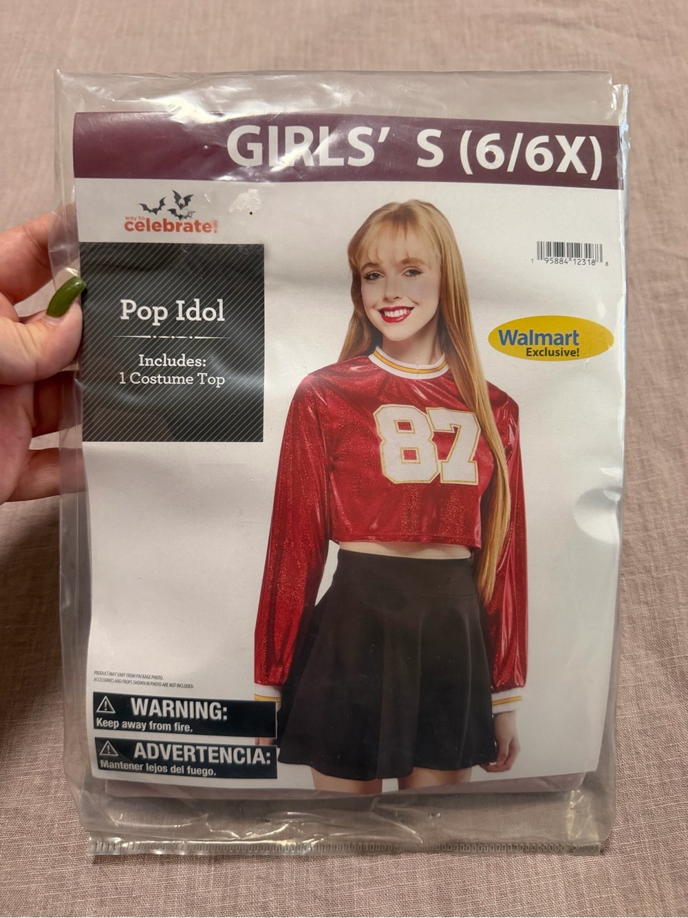 Taylor Swift Halloween Costume Girls' Pop Idol Top Size Small Travis Kelce